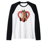 Cœur Cheval Lunettes Équitation Chevaux Manche Raglan