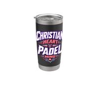Cœur chrétien esprit padel Gobelet isotherme en acier inoxydable double paroi