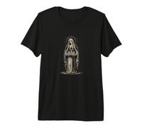 Cœur chrétien sacré Vierge Marie avec Bougies de prière T-Shirt Haut de Gamme