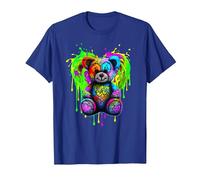 Cœur coloré drôle Heureux Art numérique Graffiti Ours en Peluche T-Shirt, Homme, Bleu Royal, S