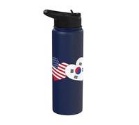 Cœur Corée du Sud Amour Drapeau Américain Demi Coréen Moitié Améric Stainless Steel Insulated Water Bottle