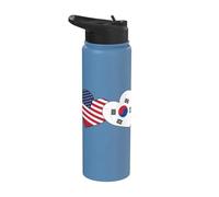 Cœur Corée du Sud Amour Drapeau Américain Demi Coréen Moitié Améric Stainless Steel Insulated Water Bottle