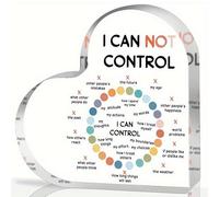 Cœur d'affirmation pour la santé mentale, cadeaux de santé mentale « I Can Not Control » - Ornement en acrylique - Cadeau pour thérapie contre l'anxiété - Décoration de bureau pour travailleur social,