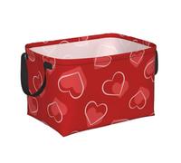 Cœur d'amour pour la Saint-Valentin, Paniers de rangement avec poignée, panier à linge décoratif pour la maison