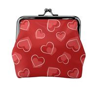 Cœur d'amour pour la Saint-Valentin,Porte-Monnaie en Cuir PU, Petit Portefeuille, Pochette à Monnaie avec Fermoir Baiser