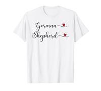 Cœur de Berger Allemand Mignon avec Typographie Manuscrite T-Shirt Graphique avec Valeur