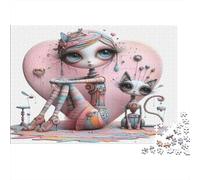 Cœur de Chat poupée Puzzle 1000 Pièces Papier recyclé pour Adultes Puzzle pour Adultes Impossible Difficile Stimulant Jeu Familial Amusant Excellente idée Cadeau 52x38cm/1000pcs