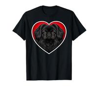 Cœur de Chien pékinois Noir T-Shirt Graphique avec Valeur