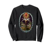 Cœur de Jésus Colombes Calice Eucharistie Antique Chrétien Sweatshirt