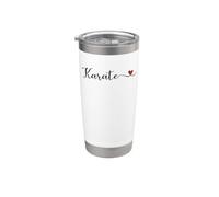Cœur de karaté avec typographie manuscrite Gobelet isotherme en acier inoxydable double paroi