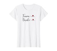 Cœur de la mariée avec Typographie Manuscrite T-Shirt Graphique avec Valeur, Femme, Blanc, M