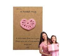 Cœur de Poche - Carte au Crochet, Mini Cœurs Faits Main, Message Attentionné, Souvenir Créatif, Création Charmante, Petit Témoignage, Carte Unique et Charmante pour Anniversaire, Mariage