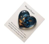 Cœur de poche | Décoration en acrylique avec motif dragon - Cœur de résilience à collectionner - Matériau robuste pour adolescentes, femmes, mère, bureau, bibliothèque, table de chevet, lieu de