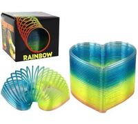 Cœur de printemps arc-en-ciel culte avec paillettes, gadget apaisant, 6 cm