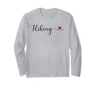 Cœur de randonnée Mignon écrit à la Main Typographie Cadeau Manche Longue