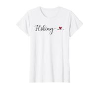 Cœur de randonnée Mignon écrit à la Main Typographie Cadeau T-Shirt Graphique avec Valeur, Femme, Blanc, XS