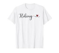 Cœur de randonnée Mignon écrit à la Main Typographie Cadeau T-Shirt Graphique avec Valeur, Homme, Blanc, M
