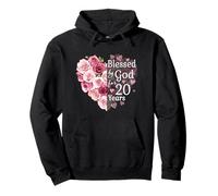 Cœur de Rose « Blessed by God for 20 Years » pour 20e Anniversaire Sweat à Capuche