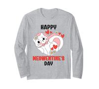 Cœur de Saint-Valentin avec Citation Chat Mignon Filles Chaton Manche Longue