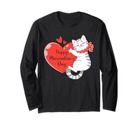 Cœur de Saint-Valentin avec Citation Chat Mignon Filles Chaton Manche Longue