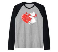 Cœur de Saint-Valentin avec Citation Chat Mignon Filles Chaton Manche Raglan