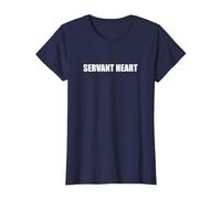 Cœur de serviteur T-Shirt, Femme, Bleu Marine, L