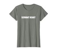 Cœur de serviteur T-Shirt, Femme, Vert Kaki chiné, L