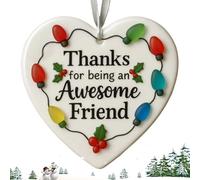 Cœur Décoratif de l'Amitié en Forme de Cœur | Ornement 3D Céramique Noël Mer Amitié | Décoration Maison pour Bureau Fête Cartable Dortoir Salle de Classe | Décoration Intérieure