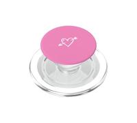 Cœur dessiné à la Main avec flèche Minimaliste Rose Vif PopSockets PopGrip pour MagSafe