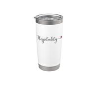 Cœur d'hospitalité mignon avec typographie manuscrite cadeau Gobelet isotherme en acier inoxydable double paroi