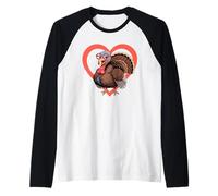 Cœur Dinde Lunettes Dindes Manche Raglan