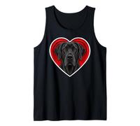 Cœur Dogue Allemand Noir Débardeur