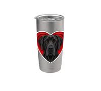 Cœur Dogue Allemand Noir Gobelet isotherme en acier inoxydable double paroi