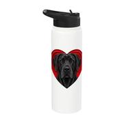 Cœur Dogue Allemand Noir Stainless Steel Insulated Water Bottle