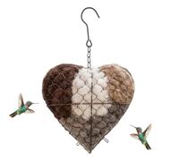 Cœur d'oiseau fabriqué à la Main en Fibres d' - Support de matériel de Nidification pour Oiseaux - Protection hivernale - Décoration de Jardin - Maison à Oiseaux à Suspendre et Amateur d'oiseaux