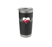 Cœur Drapeau du Groenland - Heartbeat Pulse Line EKG Gobelet isotherme en acier inoxydable double paroi