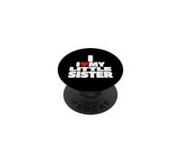 Cœur drôle avec Inscription « My Little Sister » PopSockets PopGrip Adhésif
