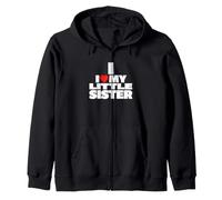 Cœur drôle avec Inscription « My Little Sister » Sweat à Capuche
