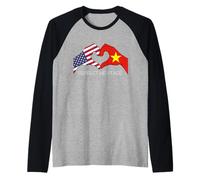 Cœur du patrimoine parfait des États-Unis et du Vietnam Manche Raglan