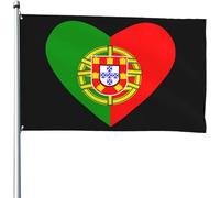 Cœur Du Portugal Drapeau De Jardin Drapeau Jardin Imperméable Bannière De Cour Durable Pour Balcon Vacances D'Intérieur 3X5 Ft