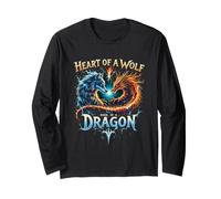 Cœur d'un Loup âme d'un Dragon Art Fantastique Manche Longue