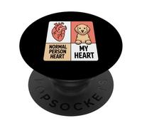 Cœur d'une Personne Normale Mon cœur Amoureux des Chiens PopSockets PopGrip Adhésif