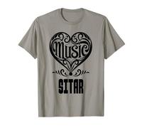 Cœur élégant pour Amateurs de Musique pour Les Fans de Sitar T-Shirt