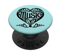 Cœur élégant pour Les Amateurs de Musique et Les Fans PopSockets PopGrip Adhésif
