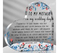 Cœur en acrylique souvenir de la part d'une fille, cadeaux pour mère de la mariée - Plaque décorative en acrylique en forme de cœur (fleuret)