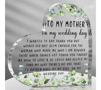 Cœur en acrylique souvenir de la part d'une fille, cadeaux pour mère de la mariée - Plaque décorative en acrylique en forme de cœur (feuilles)