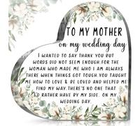 Cœur en acrylique souvenir de la part d'une fille, cadeaux pour mère de la mariée - Plaque décorative en acrylique en forme de cœur (coton d'eucalyptus)