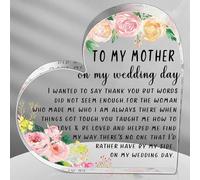 Cœur en acrylique souvenir de la part d'une fille, cadeaux pour mère de la mariée - Plaque décorative en acrylique en forme de cœur (fleur)