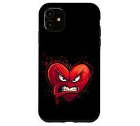 Cœur en Colère, Heart Cartoon, Crazy Love, Rage, Funny Coque pour iPhone 11