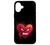 Cœur en Colère, Heart Cartoon, Crazy Love, Rage, Funny Coque pour iPhone 16 Plus